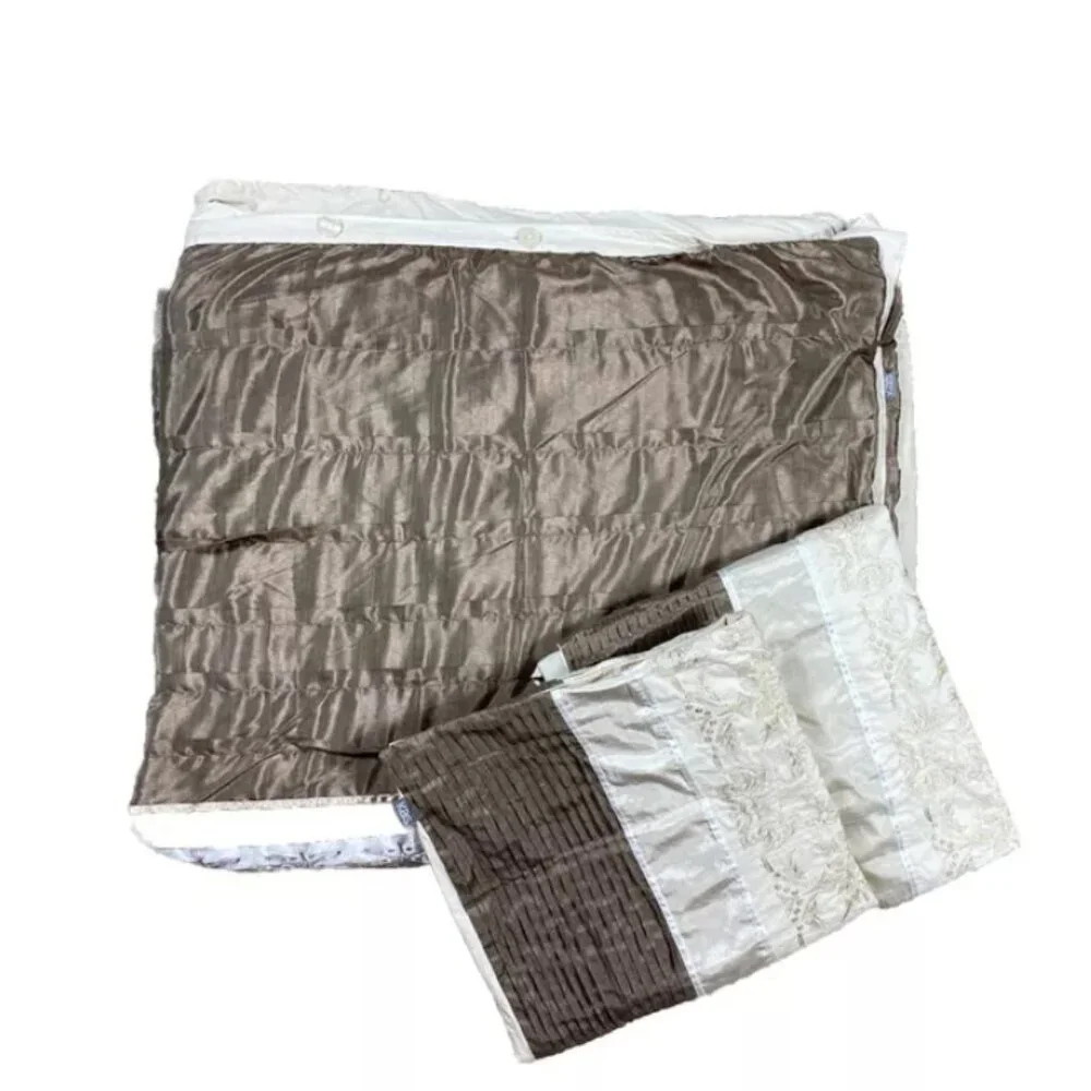 KAS Bedding Set Queen or King Duvet Cover + Shams Pillowcases Brown Beige Luxury